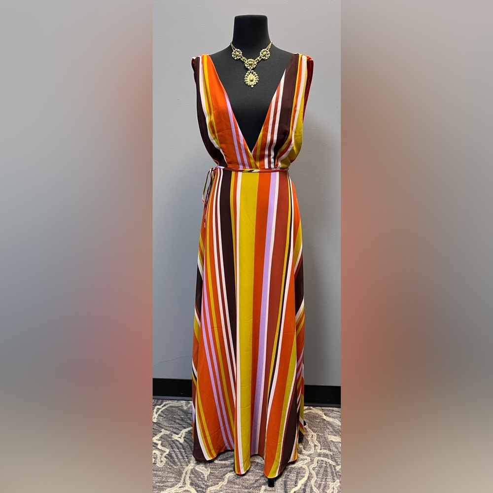 Striped Multicolor Maxi Dress